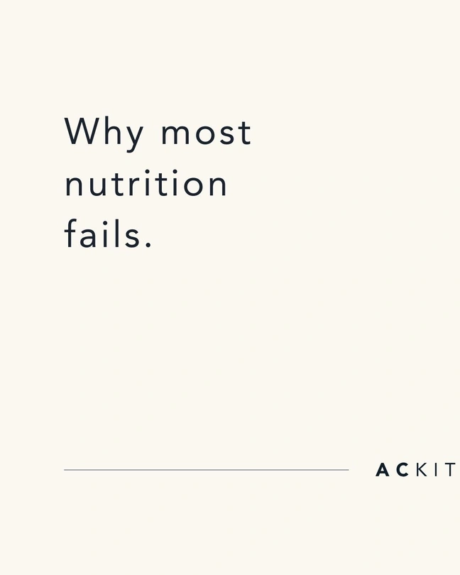 Post 06 — Why most nutrition fails (carousel)