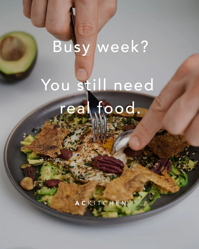 Post 09 — Busy week? Real food. (graphic)