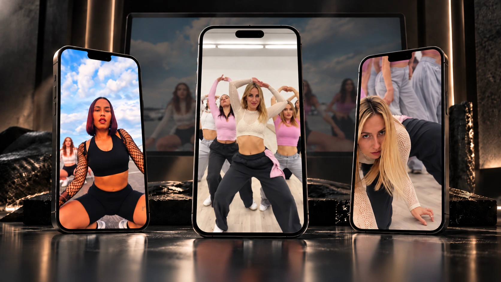 Gyalaktika Zagreb: three smartphones showing the Meta ad creatives