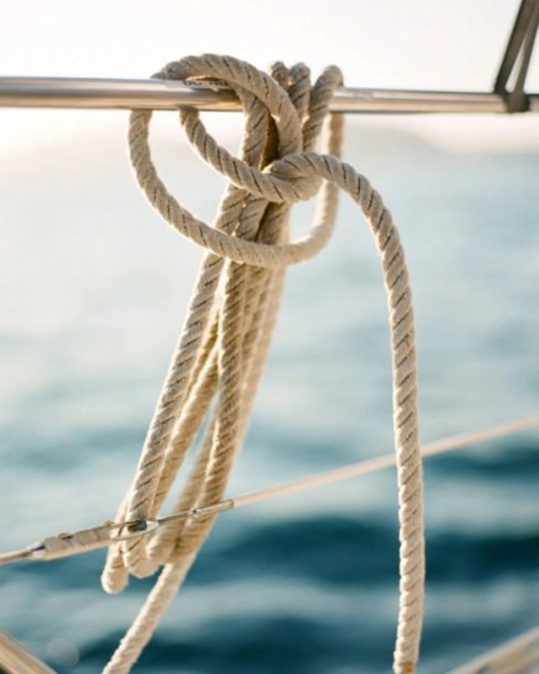 Nautical rope detail on the yacht