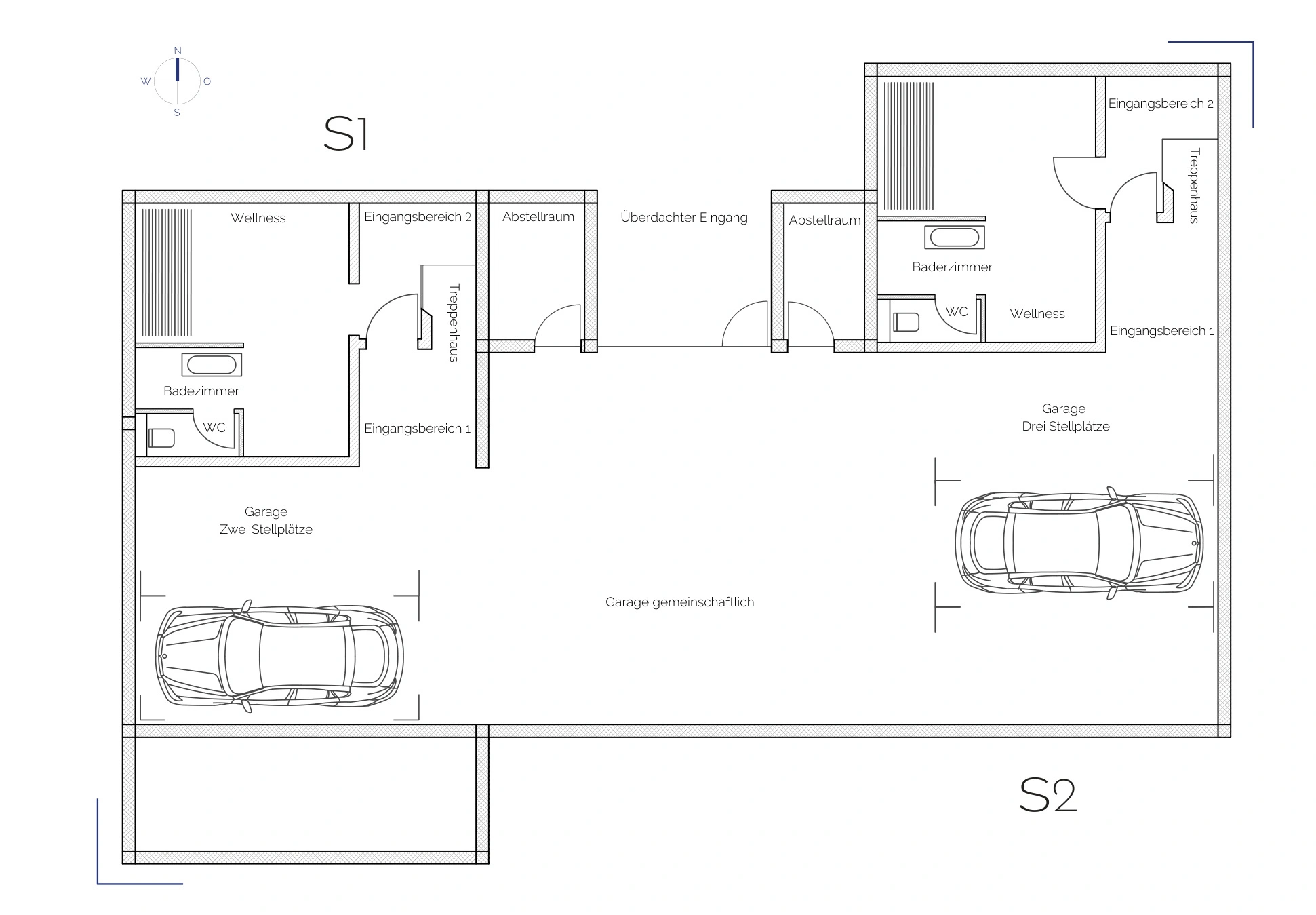 Villa Unuk floor plan, Basement (Keller), redrawn for the brochure