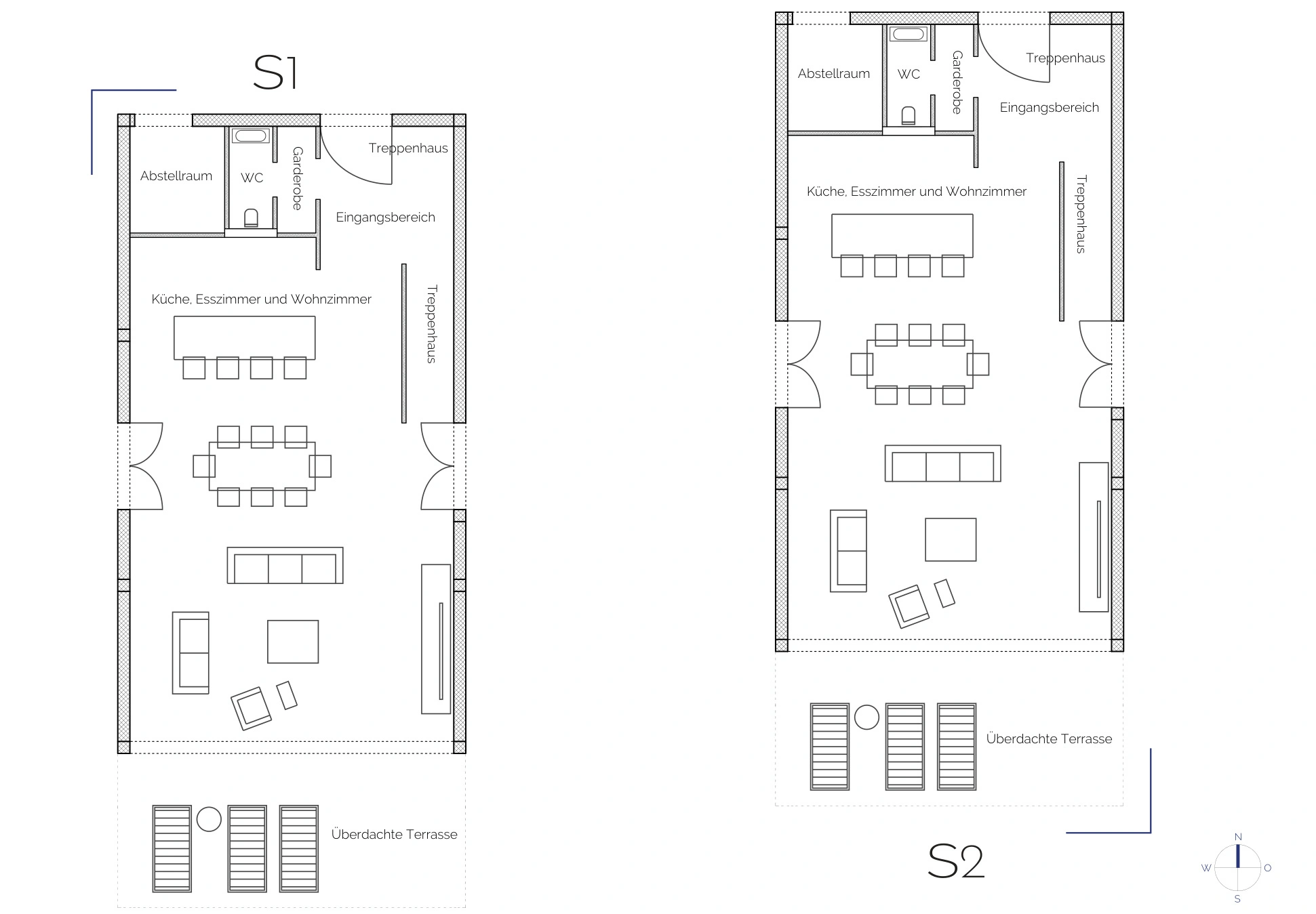Villa Unuk floor plan, Ground floor (Erdgeschoss), redrawn for the brochure